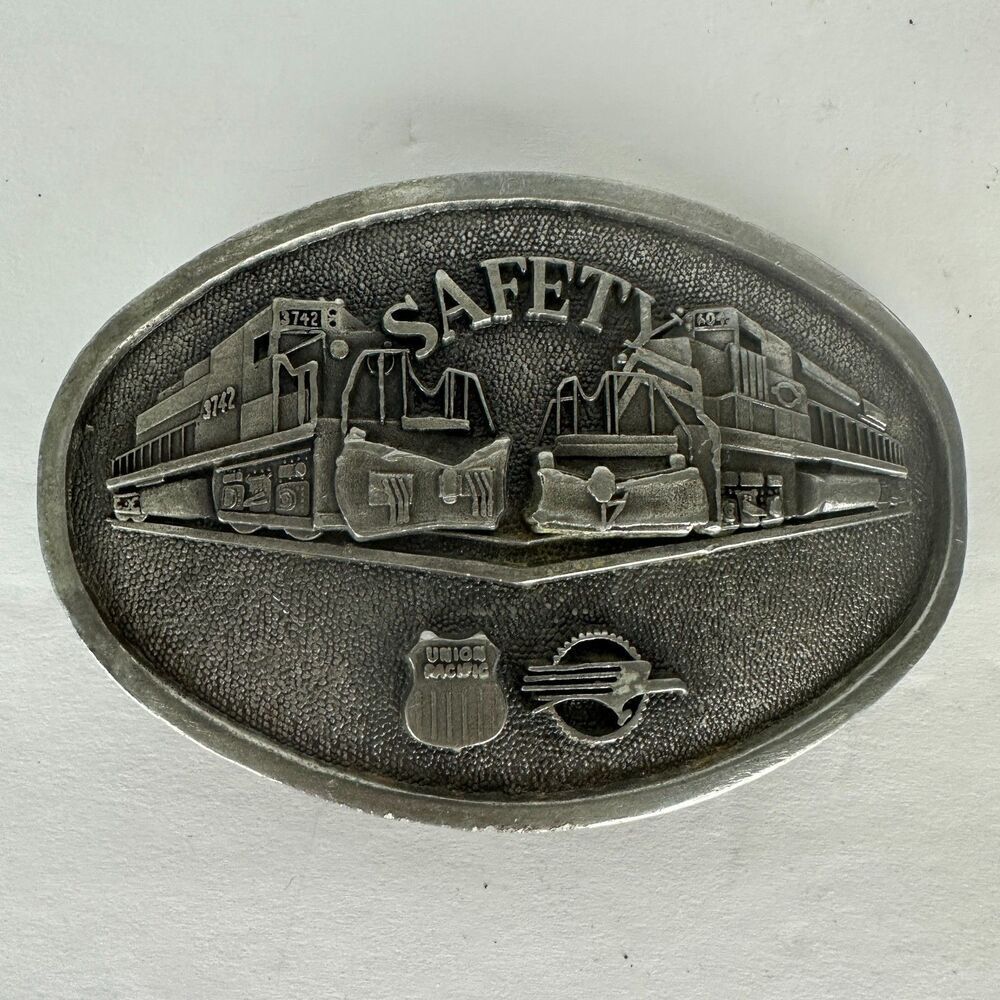 Vintage Union Pacific Missouri Pacific Merger 1983 Belt Buckle Pewter #4786